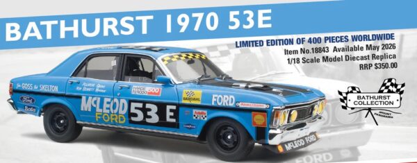 Classic Carlectables 1:18 Ford XW Falcon Phase II 1970 Bathurst John Goss/Bob Skelton 53E - Production of 400 - May 2026 PRE-ORDER NOW