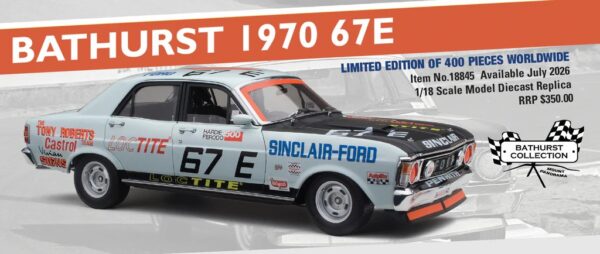 Classic Carlectables 1:18 Ford XW Falcon Phase II 1970 Bathurst Tony Roberts 67E - Production of 400 - May 2026 PRE-ORDER NOW