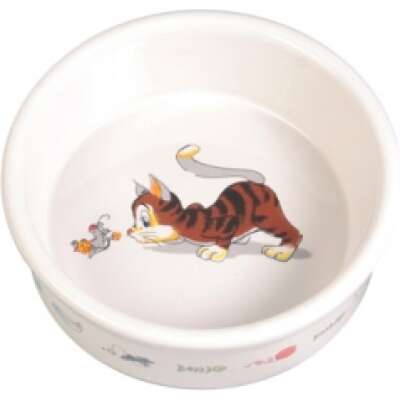 Trixie - BOWL CAT N MOUSE CERAMIC 0.2L/ 12CM WHITE