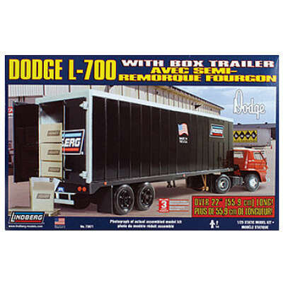Lindberg 1/25 -  Dodge L700 Tilt Cab w/Box Trailer Semi