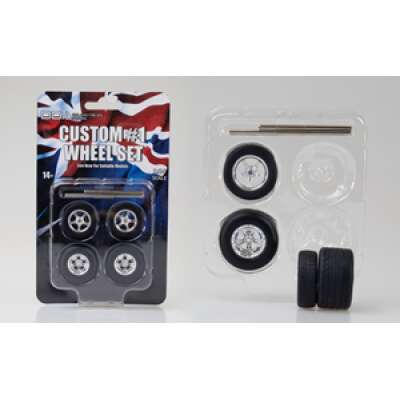 DDA 1:24 1 Set of 4 x Custom Wheels w/Tyres & Axles - Suits Slammed Models - Holden HQ & HJ - Ford XW & XY