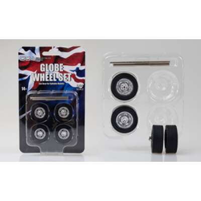 DDA 1:24 1 Set of 4 x Globe Wheels w/Tyres & Axles - Suits Standard Models - Holden HQ & HJ - Ford XW & XY