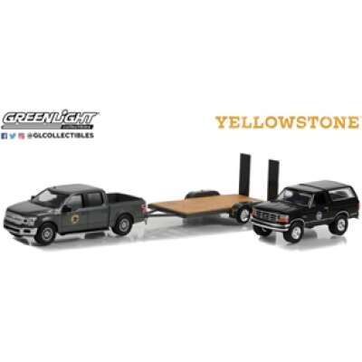 Greenlight 1:64 Hitch & Tow Series 11 - Yellowstone 2018 Ford F-150 Montana Livestock Association w/1992 Ford Bronco