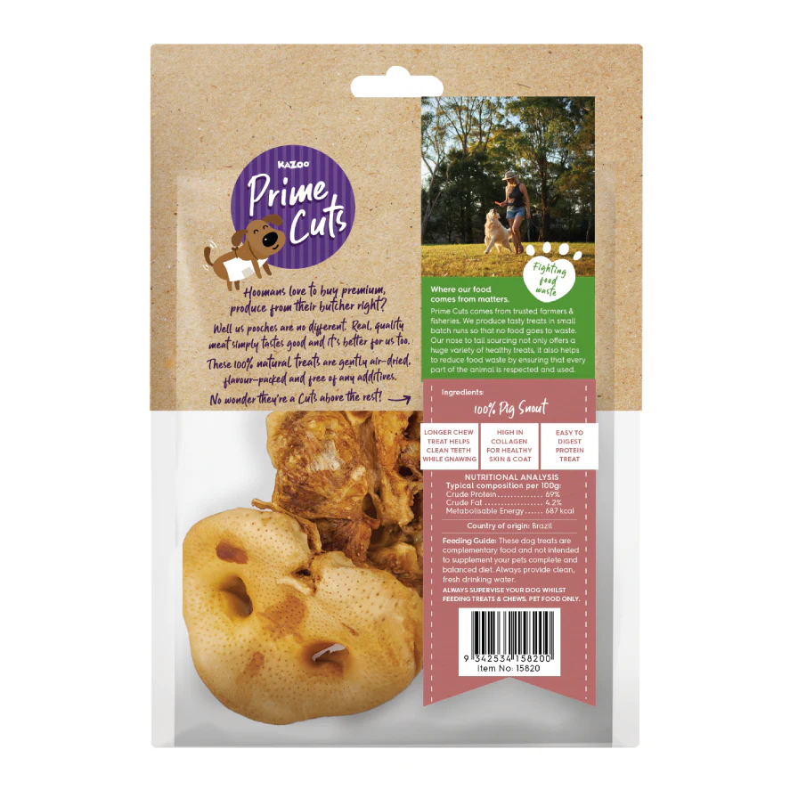 Kazoo Prime Cuts - Puffy Pig Snout Dog Treats - 3pk - Image 2