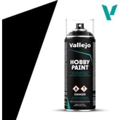 Vallejo Aerosol Black Primer 400ml Hobby Spray Paint