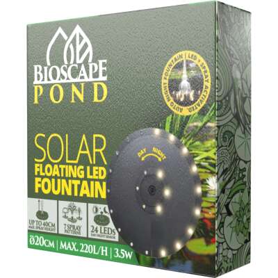Bioscape Floating Solar Fountain with Lights 20cm