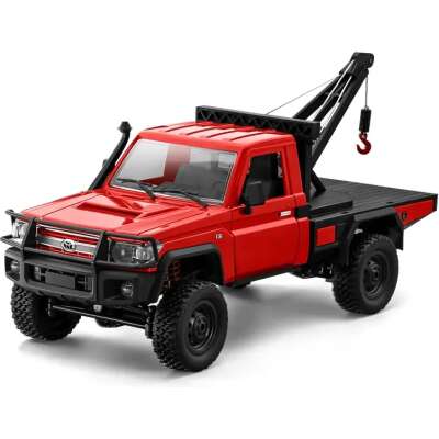 1:12TH SCALE MN Model Toyota LC79 4WD RC Crawler Red w/Crane Attachment