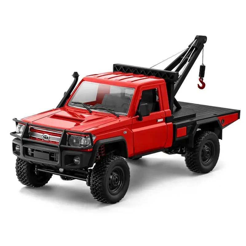 1:12TH SCALE MN Model Toyota LC79 4WD RC Crawler Red w/Crane Attachment