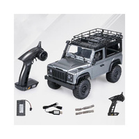 1:12TH SCALE MN Model RC Land rover Defender Model Car 4WD RC Crawler RTR (Silver) - Image 2