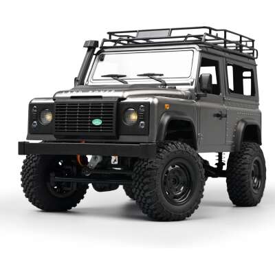 1:12TH SCALE MN Model RC Land rover Defender Model Car 4WD RC Crawler RTR (Silver)