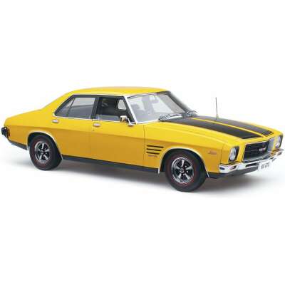 Classic Carlectables 1:18 Holden HQ Monaro GTS Sedan Chrome Yellow with Black Stripes (350ci Engine) -- Limited Edition of TBA - Preorder now