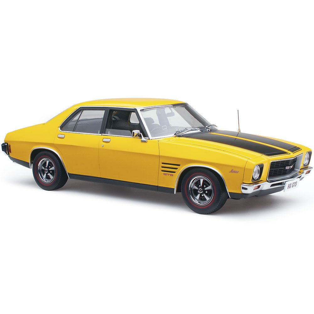 Classic Carlectables 1:18 Holden HQ Monaro GTS Sedan Chrome Yellow with Black Stripes (350ci Engine) -- Limited Edition of TBA - Preorder now