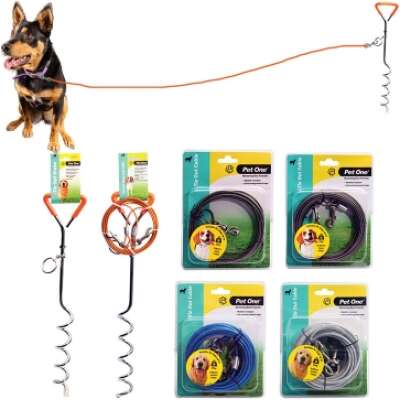 PetOne Tie Out Cable 6M 4.8mm Suit Dogs Up To 45kg