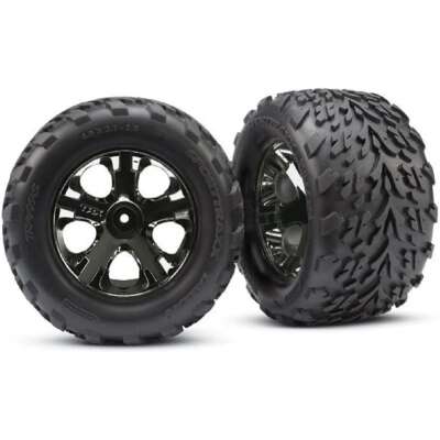 TRAXXAS All-Star 2.8" Black Chrome Wheels & Talon Tires (2) front