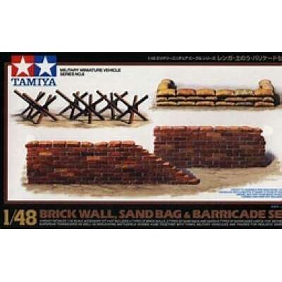 TAMIYA 1/48 BRICK WALL SAND BAG AND BARRICADE SET