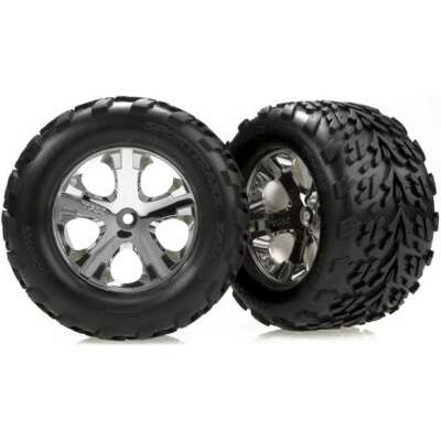 TRAXXAS All-Star 2.8" Chrome Wheels & Talon Tires (2) rear