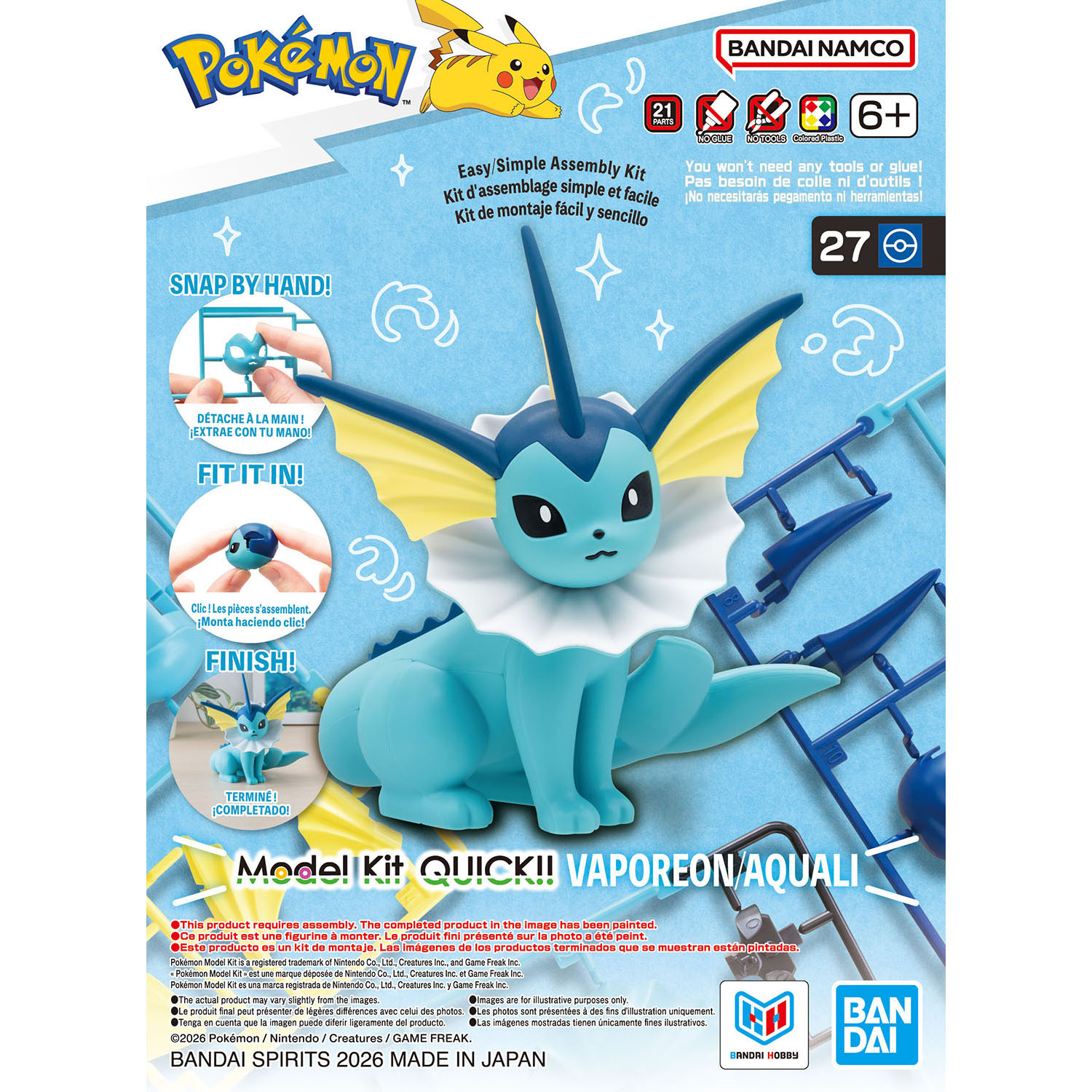 Bandai Pokémon Model Kit QUICK!! 27 VAPOREON - Image 2
