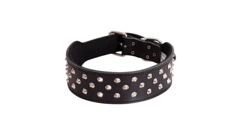 Beau Pets Studded Leather Staffy Collar- Red 50cm - Image 2