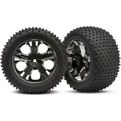TRAXXAS All-Star 2.8" Black Chrome Wheels & Alias Tires (2) rear