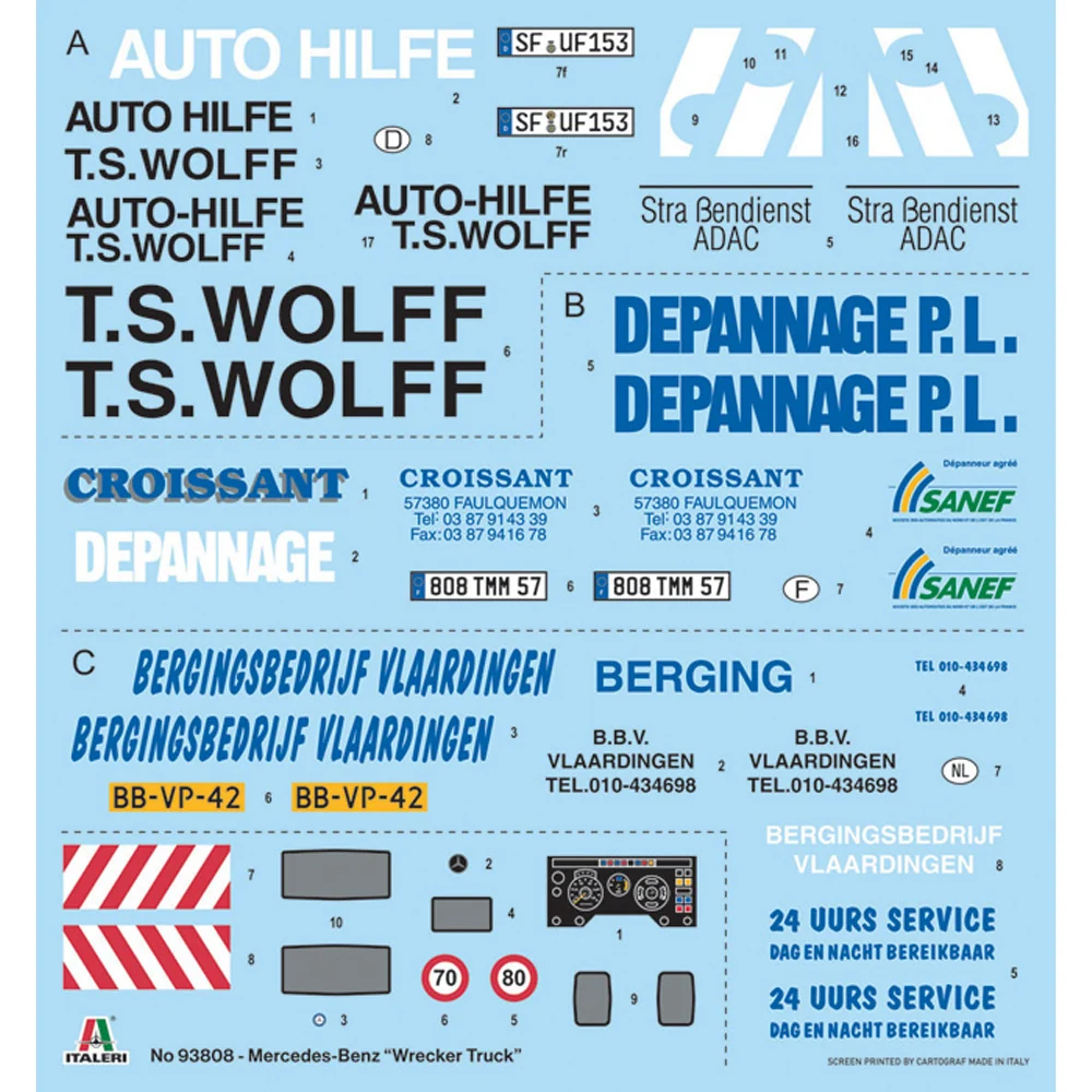 ITALERI 1/24 MERCEDES-BENZ WRECKER TRUCK Model Kit - Image 2