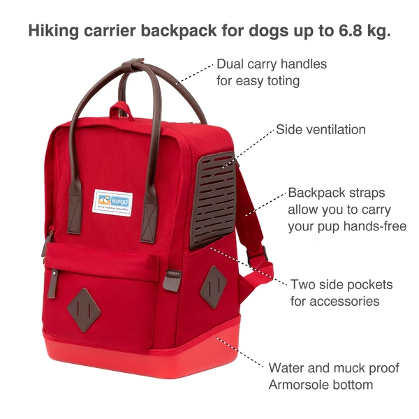 Kurgo® Nomad Dog Carrier Backpack, Red - Image 3
