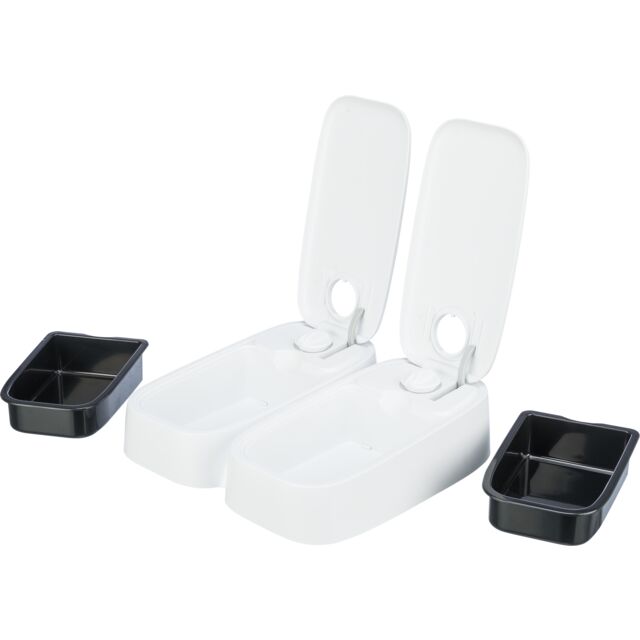tRIXIE - TX2 AUTOMATIC FOOD DISPENSER 2X300 ML/27X7X24CM BLACK/GRANITE - Image 6