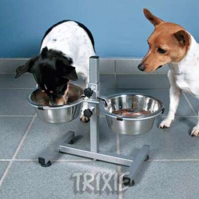 TRIXIE - DOG BOWL STAND W 2 ST STEEL BOWLS 2.8L